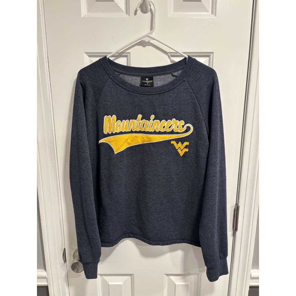 West Virginia Sweatshirt Medium Blue Crewneck Mountaineers WVU